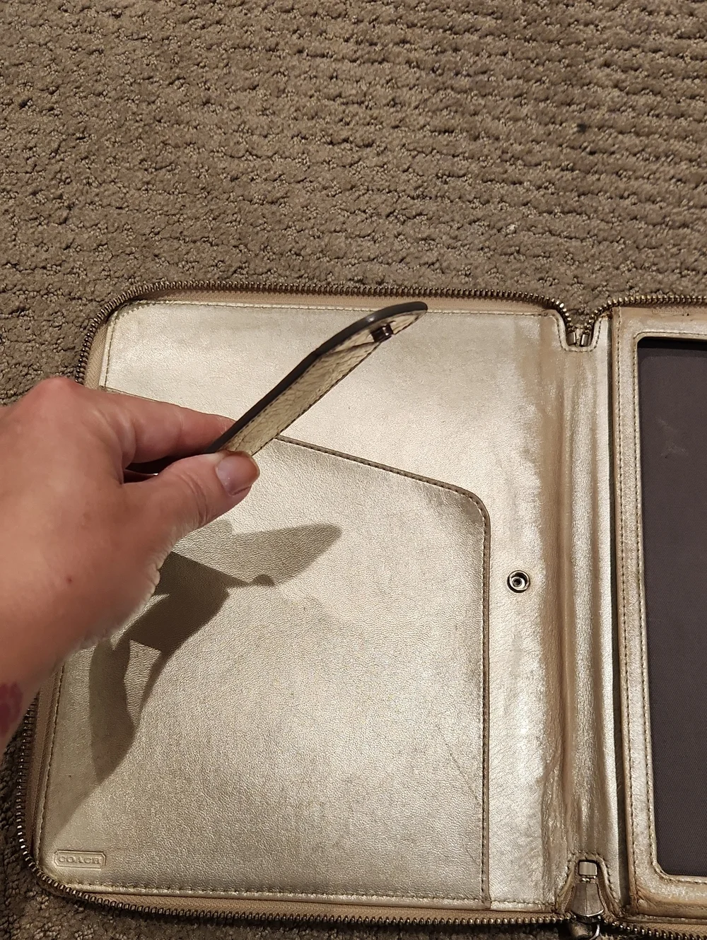 Coach Metallic Zip-Around Travel Organizer - Ipad